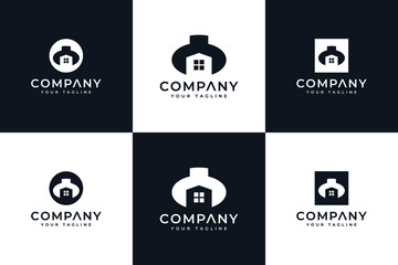 set of wrench home logo creative design