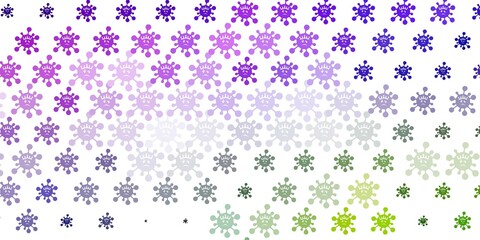 Light Pink, Green vector pattern with coronavirus elements.