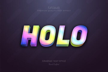 Holographic Gradient Editable Text Effect Font Style