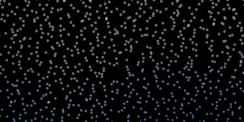 Dark BLUE vector background with colorful stars.