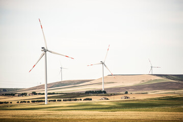 Wind turbines of Basilicata regione landscape, Italy