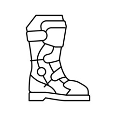 boot motorcycle line icon vector illustration