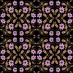 Folk flowers floral art print Flowers abstract art 