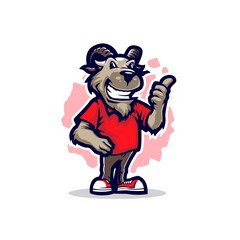 Goat mascot logo design vector with concept style for badge, emblem and t shirt printing. Smart goat illustration.