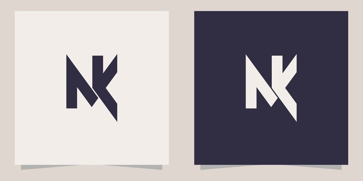 letter nk logo design template