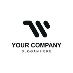 Abstract letter W trolley logo vector