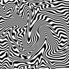 Black and white abstract liquify lines background. Liquid acrylic marble texture. Random chaotic Grunge overlay.