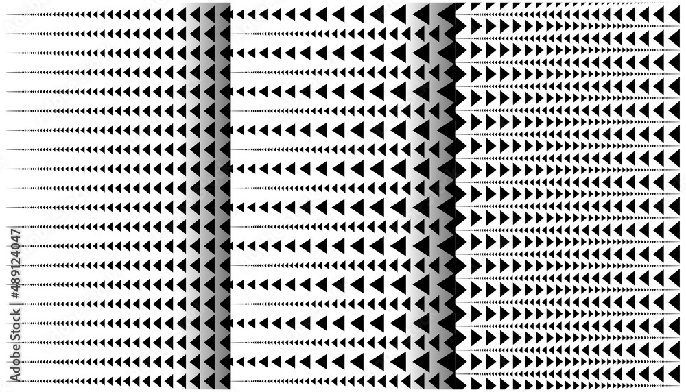 Poster set of halftone triangle abstract background. black and white vector pattern for cover or poster