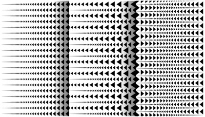 Set of Halftone triangle abstract background. Black and white vector pattern for cover or poster