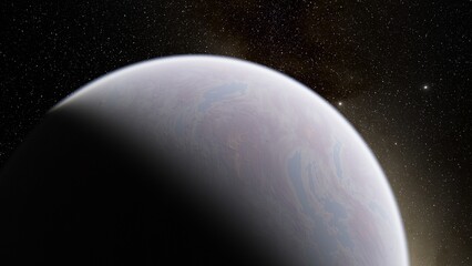 Obraz premium planet suitable for colonization, earth-like planet in far space, planets background 3d render