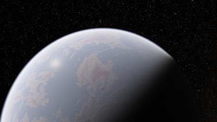 planet suitable for colonization, earth-like planet in far space, planets background 3d render