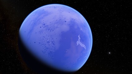 planet suitable for colonization, earth-like planet in far space, planets background 3d render