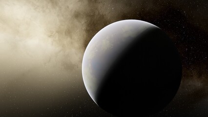 planet suitable for colonization, earth-like planet in far space, planets background 3d render
