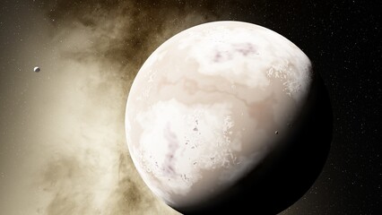 planet suitable for colonization, earth-like planet in far space, planets background 3d render