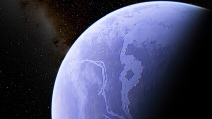 planet suitable for colonization, earth-like planet in far space, planets background 3d render