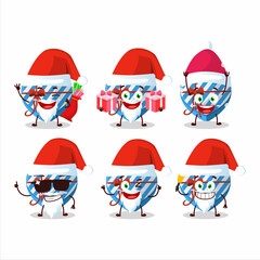 Santa Claus emoticons with blue love gift box cartoon character