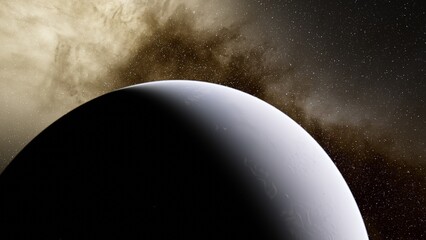 planet suitable for colonization, earth-like planet in far space, planets background 3d render