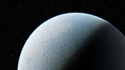 Obraz premium planet suitable for colonization, earth-like planet in far space, planets background 3d render