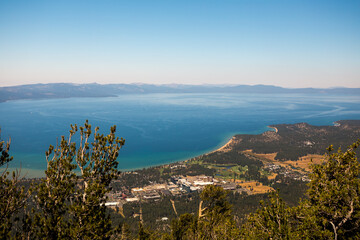 Lake Tahoe overlook in summer season