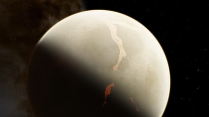 Naklejka premium planet suitable for colonization, earth-like planet in far space, planets background 3d render