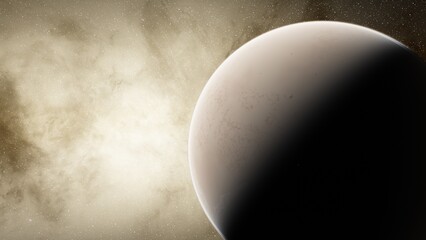 planet suitable for colonization, earth-like planet in far space, planets background 3d render