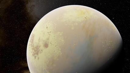 Naklejka premium planet suitable for colonization, earth-like planet in far space, planets background 3d render