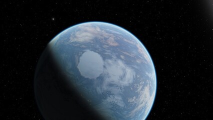 planet suitable for colonization, earth-like planet in far space, planets background 3d render
