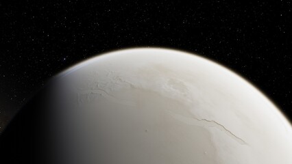 Obraz premium planet suitable for colonization, earth-like planet in far space, planets background 3d render