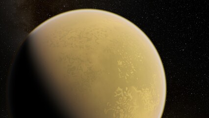 Obraz premium planet suitable for colonization, earth-like planet in far space, planets background 3d render