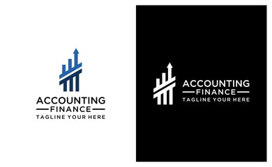 Financial Logo Design Template on a black and white background.