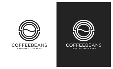 Coffee bean icon isolated on white background. Line bean icon. Morning coffee vector. Black line grain icon design. Coffee sign or symbol line design. on a black and white background.