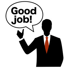 Silhouette of the man says 