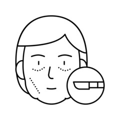 plastic surgery line icon vector illustration