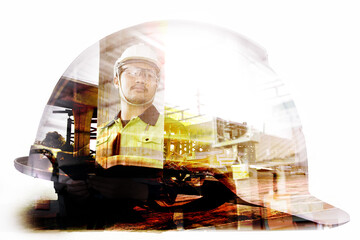 Helmet, concept of a construction engineer
