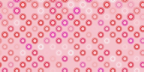 Light pink, red vector texture with disease symbols.