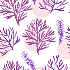 Fototapeta na wymiar Original seamless pattern with sea weeds for design, decor and textile. 