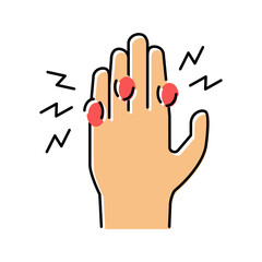 pain in fingers color icon vector illustration