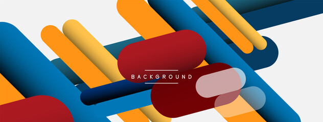 Abstract background. Round shapes, lines compositions on grey backdrop. Vector illustration for wallpaper banner background or landing page