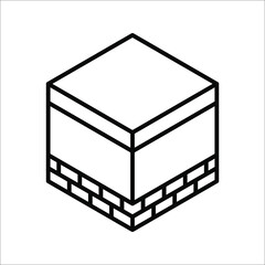 kaabah icon design, mecca ka'bah. vector illustration for islamic event, web, print or pictogram assets, hajj, umrah, ramadan kareem, ied mubarak