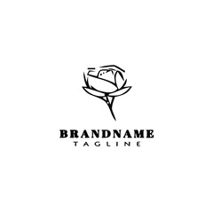 flower logo beautiful icon design template black isolated vector illustration