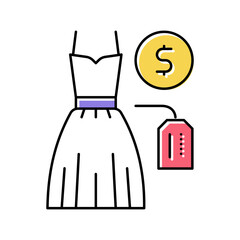 wedding dress rental color icon vector illustration