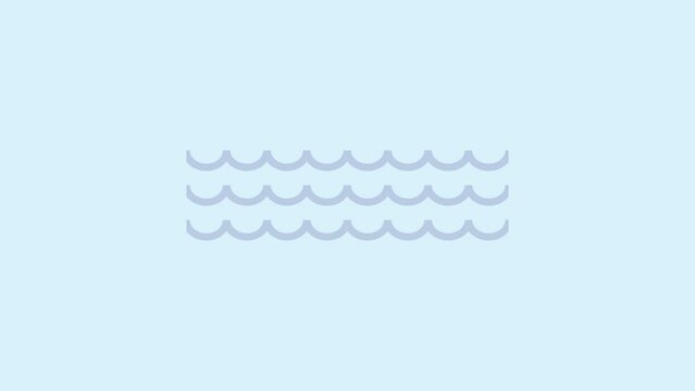 simple line wave water animation vector illustration icon symbol element sign motion graphic, video template background