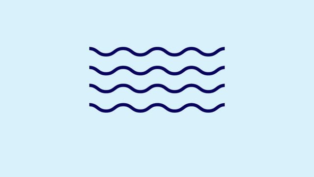 minimalist modern line wave water lake animation vector simple illustration icon symbol element motion graphic