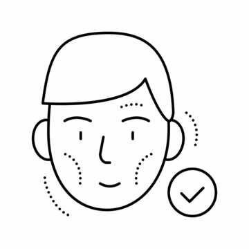 facial reconstruction surgery line icon vector illustration