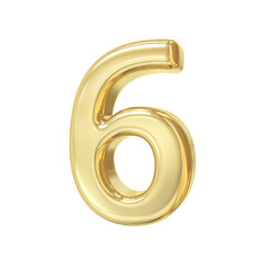 Number 6 Golden 3d luxury