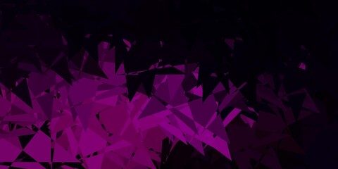 Fototapeta premium Dark pink vector template with triangle shapes.