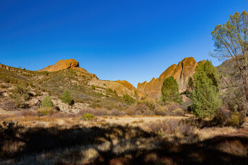 Sunny view of the landscape of Pinnacles National Park