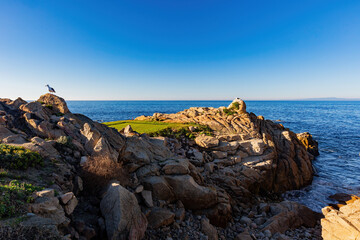 Sunny view of the beautiful 17 mile coastline