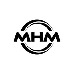 MHM letter logo design with white background in illustrator, vector logo modern alphabet font overlap style. calligraphy designs for logo, Poster, Invitation, etc.