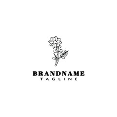 flower logo cartoon icon design template black isolated vector illustration